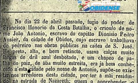 Memória da Propaganda: Escravo fugido de Óbidos – 1859