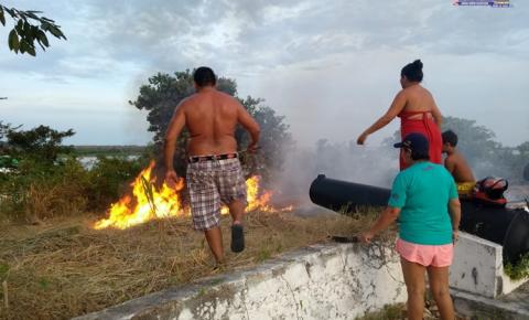 Fogo no Forte - Clima seco causa incêndio no Forte Pauxis, em Óbidos